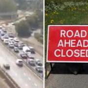 A screengrab showing traffic building up on the North Circular