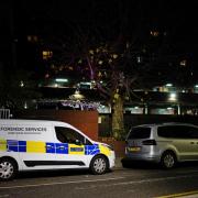 A forensic van near the scene in Mayes Road, Wood Green