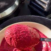 The pink beetroot hummus that launched Alfie's career as a recipe blogger