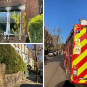 A fire has destroyed a ground floor flat in Parliament Hill, Hampstead