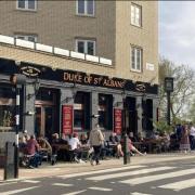 The Duke of St Albans has a terrace right next to the enormous Hampstead Heath