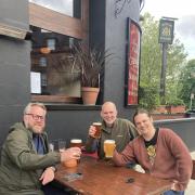 Clockwise from left: Chris Danielson, Ian McLaren and Billy Farrington outside the Duke of St Albans pub