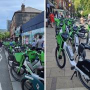 E-bikes cluttering up pavements in South End Green