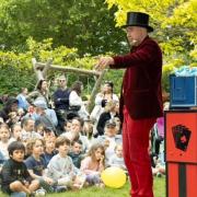 Primrose Hill Garden Party in Chalcot Square Gardens on Sunday included a magic show. Image: Tara Kirwan