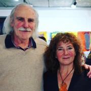 Hampstead School of Art patron Alan Gouk with Principal Isabel Langtry