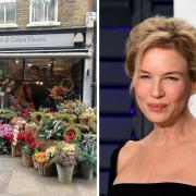 Sayeh & Galton Flowers during its Christmas makeover (left) and  Renée Zellweger (right)