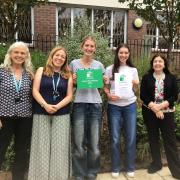 Channing School celebrate winning The Green Flag Award for the second year in a row (Image: Channing School)