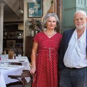 Simonetta Wenkert and husband Avi in front of their neighbourhood restaurant Ida