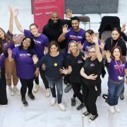 Royal Free Hospital staff, part of the Hands Up! campaign to raise vital funds