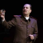 Jonathan Hansler as Josef Stalin in Vodka With Stalin Upstairs at the Gatehouse