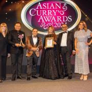 Namaaste Kitchen Chef Sabbir Karim and his wife Aneela proudly accept Best Restaurant of the Year Award