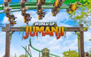 Jermaine and family stayed overnight at Chessington World of Adventures where they have just opened new rides based on the hit Jumanji films