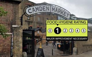 Camden Market stalls and other several other eateries were among the places to score poor food hygiene ratings.