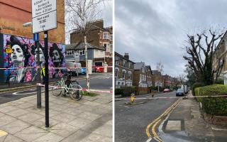 A crime scene is still in place in Albert Road