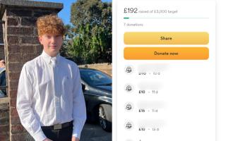 Harry Pitman (left) and a screengrab of the GoFundMe page (right) before it was pulled