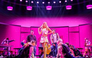 Georgina Castle as Regina and the Mean Girls in the West End musical at The Savoy Theatre