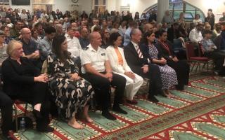 Haringey Council leader Peray Ahmet joined MP Catherine West and others at a solidarity multi-faith event at Wightman Road Mosque (Image: Haringey Council)