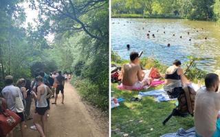 Long queues were reported at Hampstead Heath mixed pond