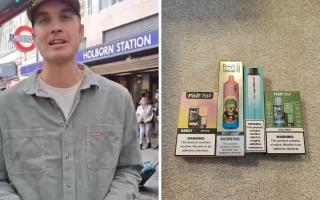 We Vape's Mark Oates (left) bought four illegal vapes in 40 minutes in Holborn and St Pancras