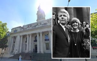 Pop star Cilla Black and her personal manager Bobby Willis after their wedding at Marylebone Town Hall 25 January 1969