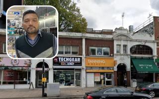 Tapan Shah, owner of Tech Gear,  fears he could lose his business if permission is given for a hotel in New College Parade, Finchley Road