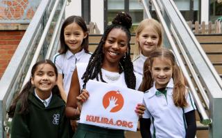 Pupils at Sarum Hall School voted to support charity Kulira.org, which was founded by Jarah Koomson - seen here visiting the school (Image: Sarum Hall School)