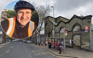 Cyclists are forced into heavy traffic along Tottenham Lane by Hornsey station (Image: Google)