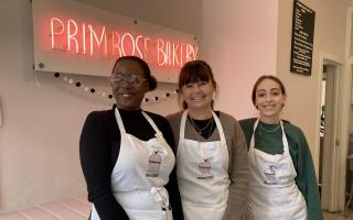 Primrose Bakery's Michaela McKenzie, Martha Swift and Ruby Vambeck celebrate its 20th anniversary